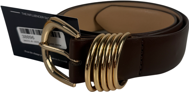 River Island Brown Multiple Keeper Faux Leather Belt UK S