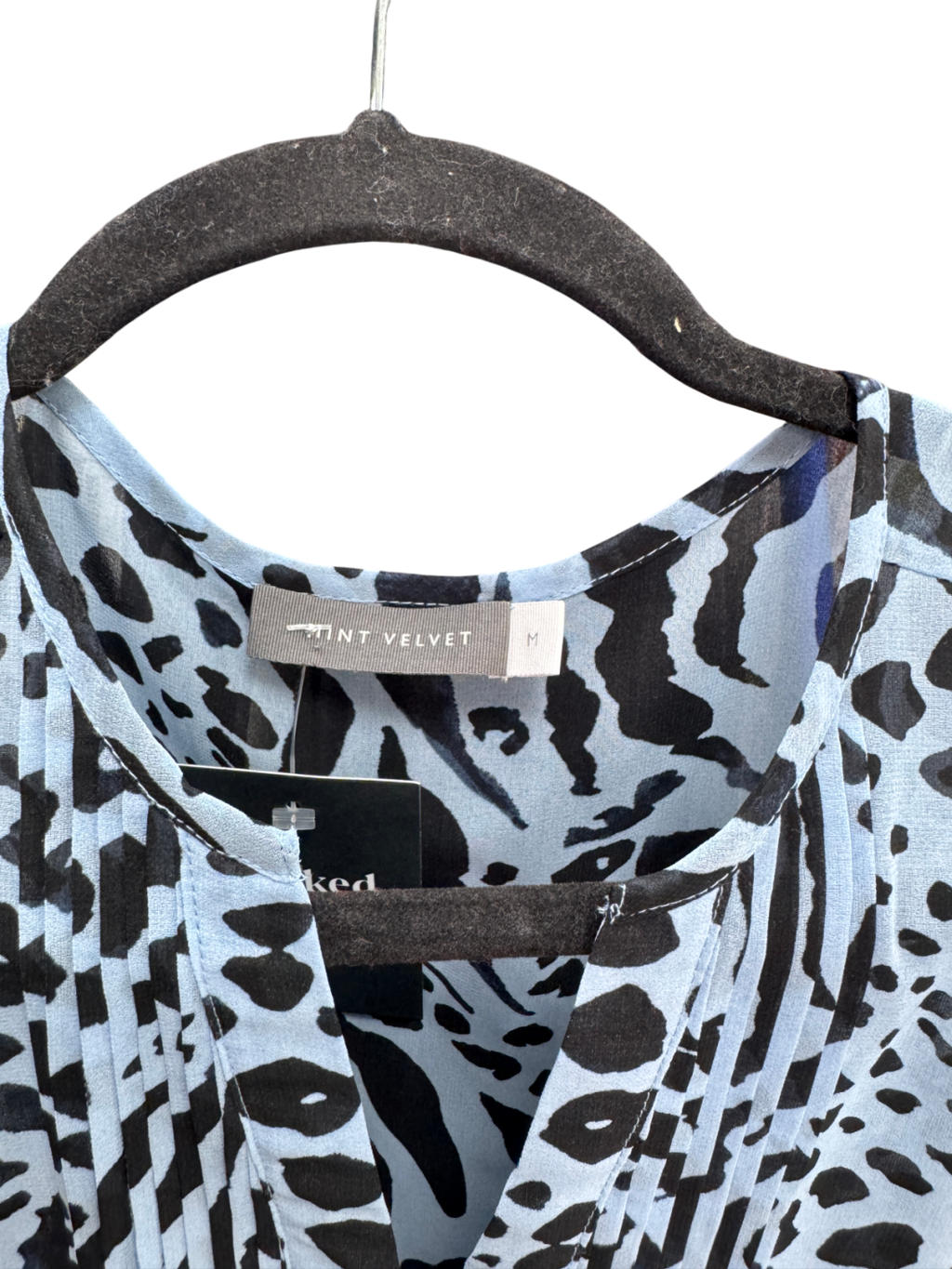 Mint Velvet Blue Animal Print Blouse UK M