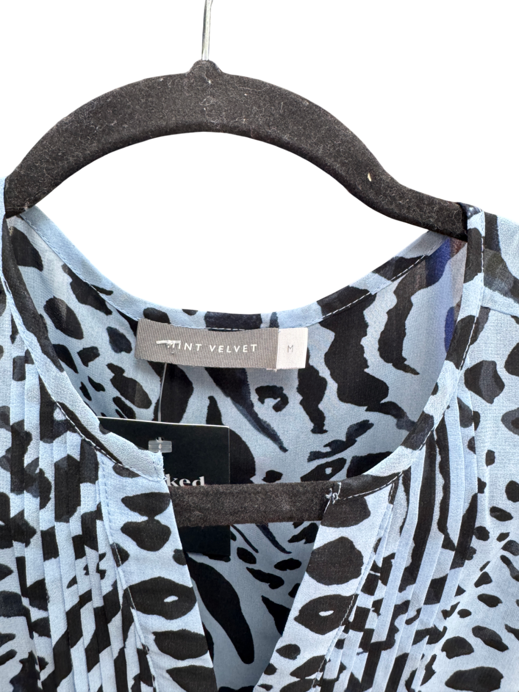 Mint Velvet Blue Animal Print Blouse UK M