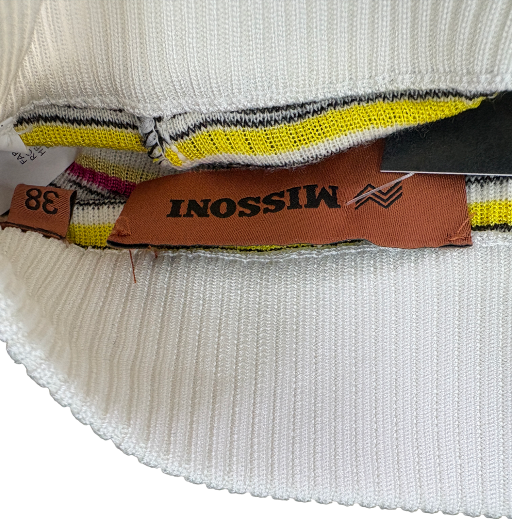 Missoni Multicoloured Button Embellished Wool Blend Stretch Midi Skirt IT38 UK 6