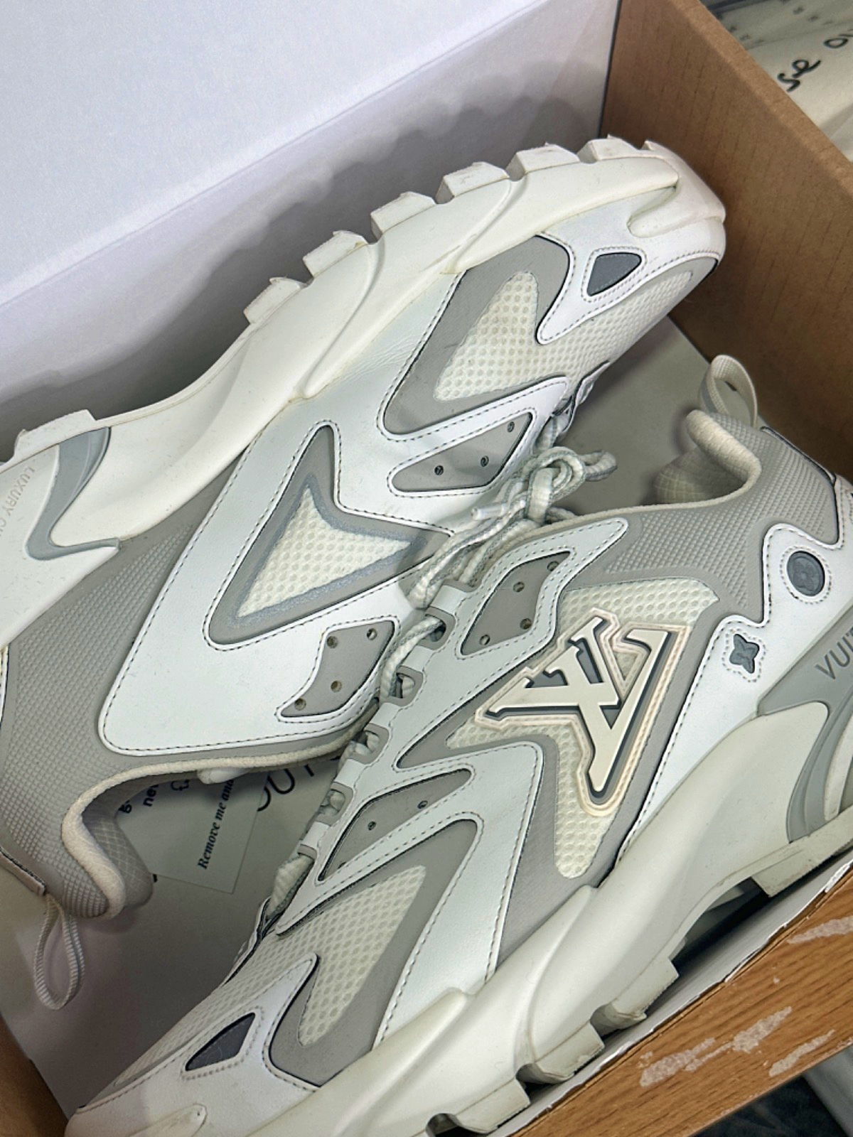 Louis Vuitton White Grey LV Runner Tatic Trainers UK 6 Reliked