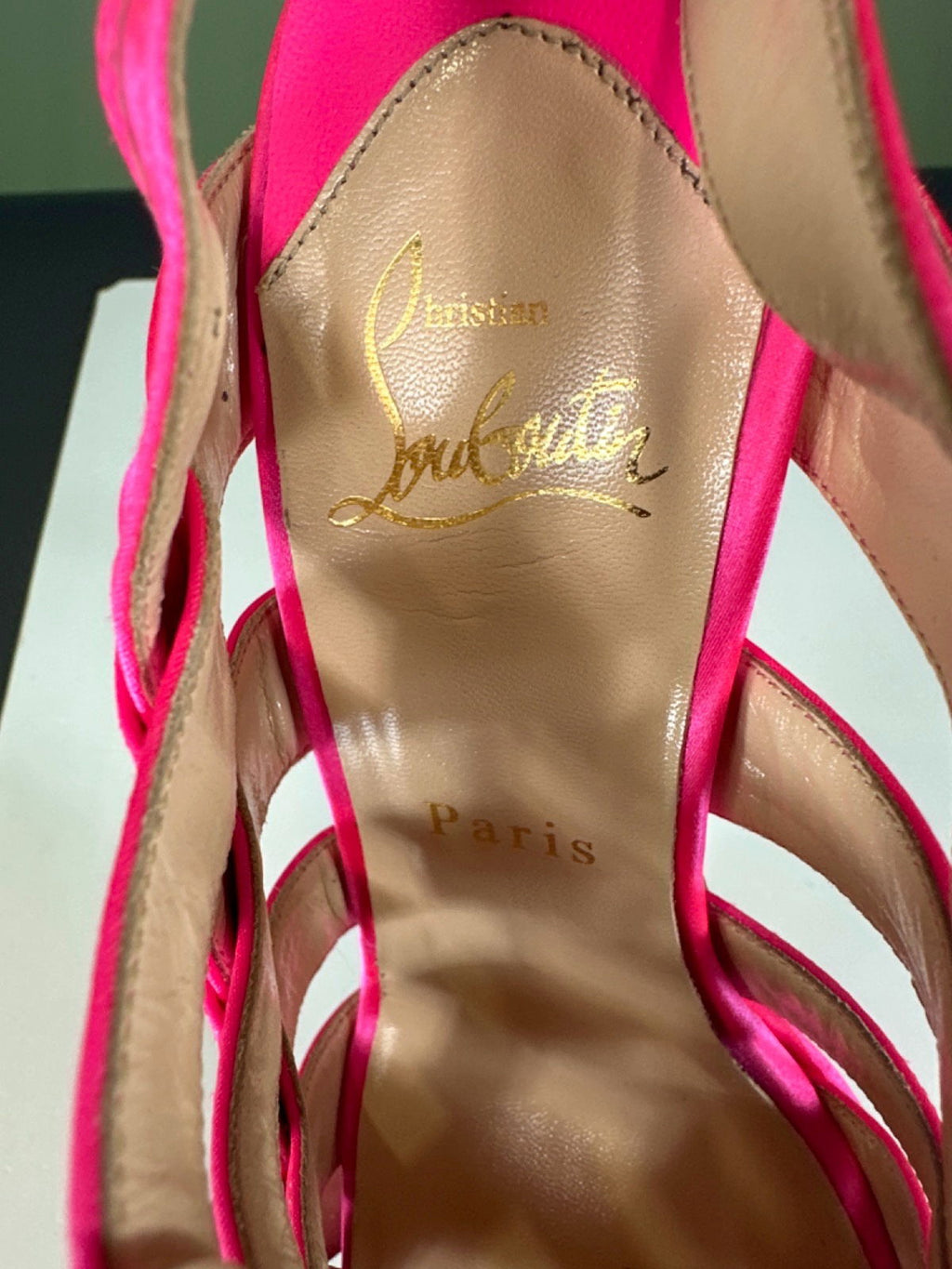 Christian Louboutin Pink Satin Paquita 120 Sandals Strappy Heeled Sandals UK 5