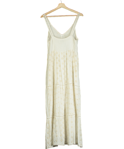 Positano Cream White Embroided Long Dress UK M/L