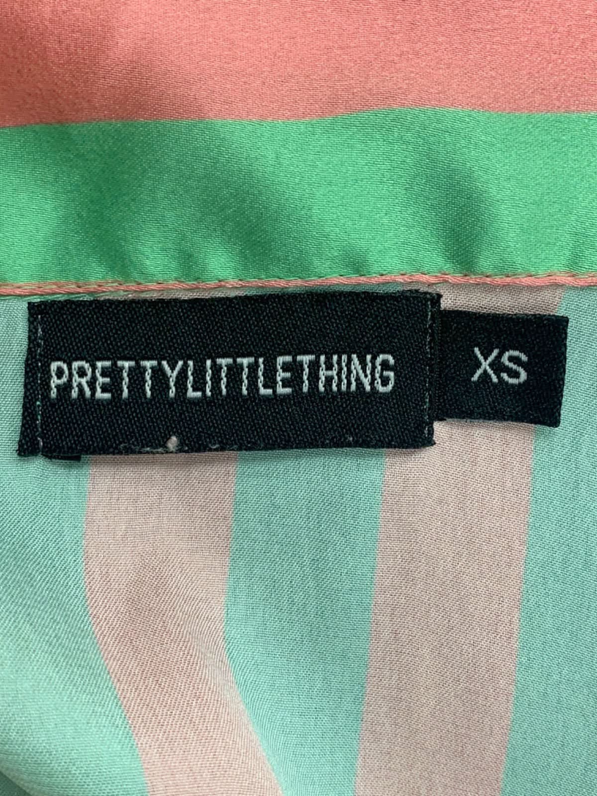 PrettyLittleThing Red and Green Striped Pyjama Set XS