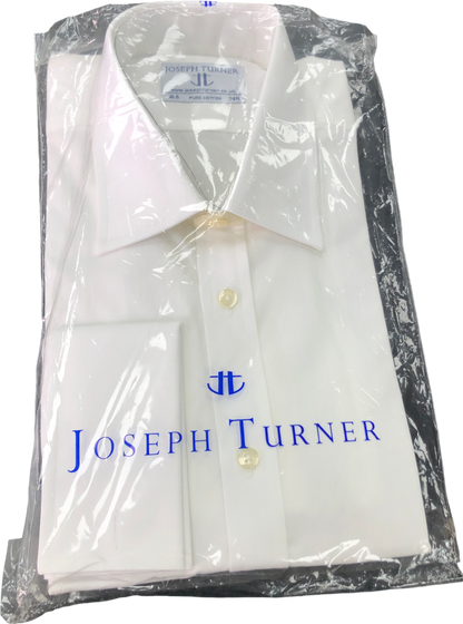 Joseph Turner White Poplin Shirt UK 34" CHEST