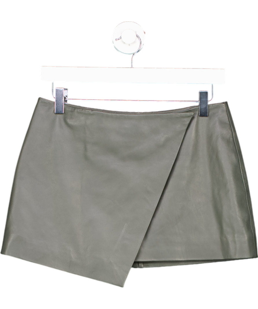 FRANKIE SHOP Green Leather Wrap Cleo Mini Skirt UK XS