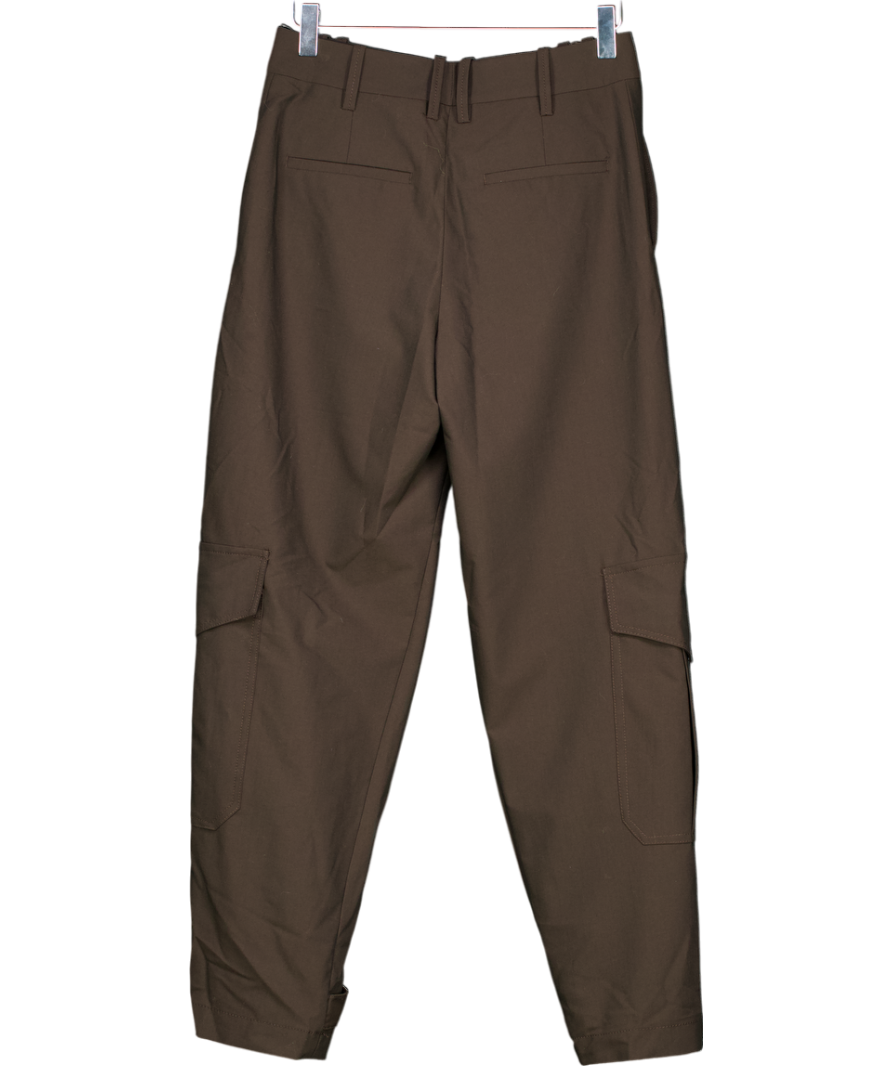ZARA Brown Tailored Cargo Trousers UK XS