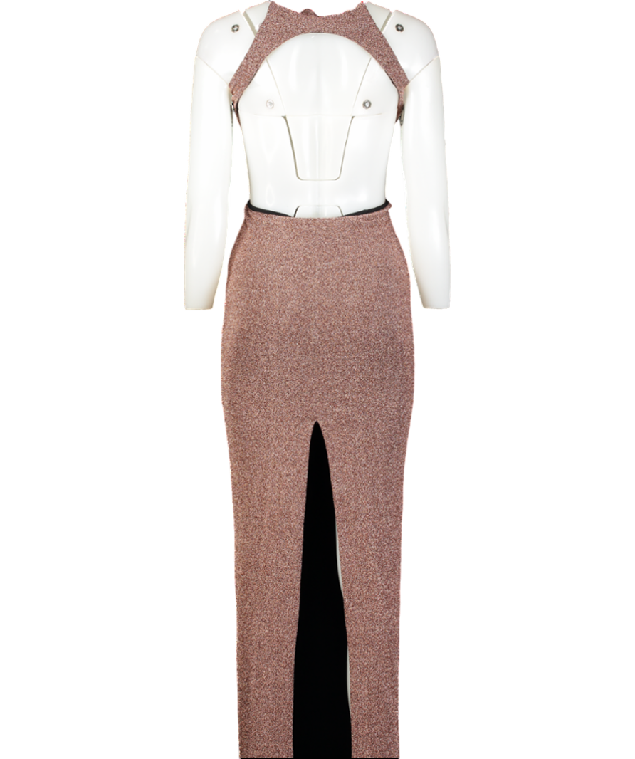 Natalie Rolt Metallic Cut Out Maxi Dress UK S