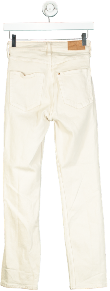 H&M Cream Vintage Slim High Waist Jeans UK 6