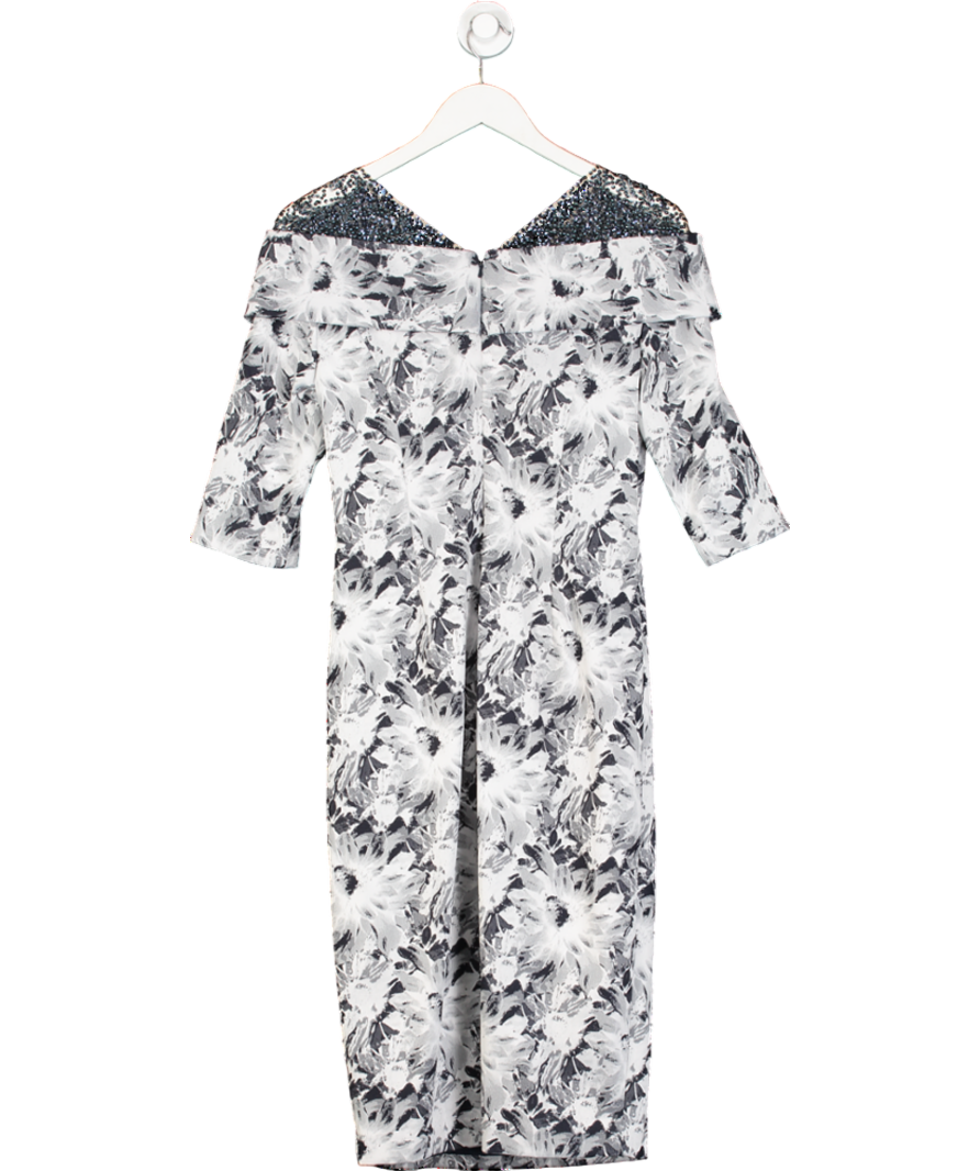 John Charles London Grey Embellished Floral Mother Of The Bride Dress UK 10