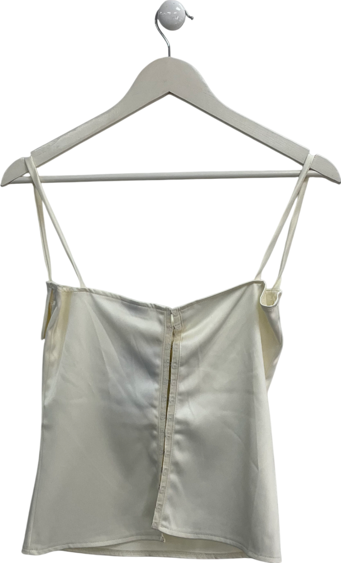 Enduring Kairos Cream Rose Detail Satin Top UK S