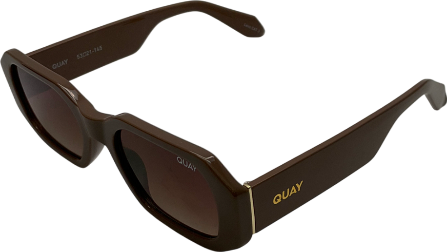 QUAY Brown Hyped Up Sunglasses In Original Case One Size