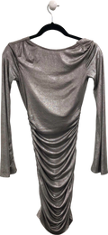 Pretty Lavish Silver Ruched Detail Mini Dress UK 6