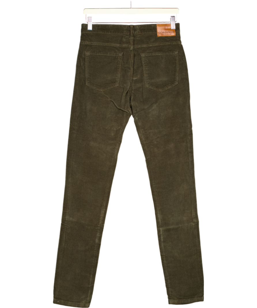 Cordings Olive Green Stretch High Waist Moleskin Jeans UK 10