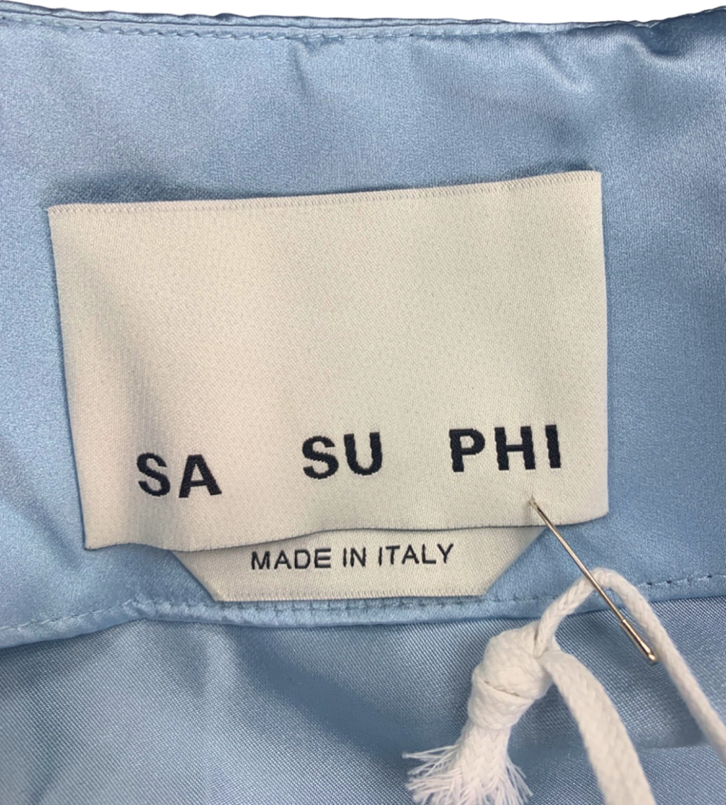 SA SU PHI Light Blue Valentina Silk Dress EU 38 (UK 10)