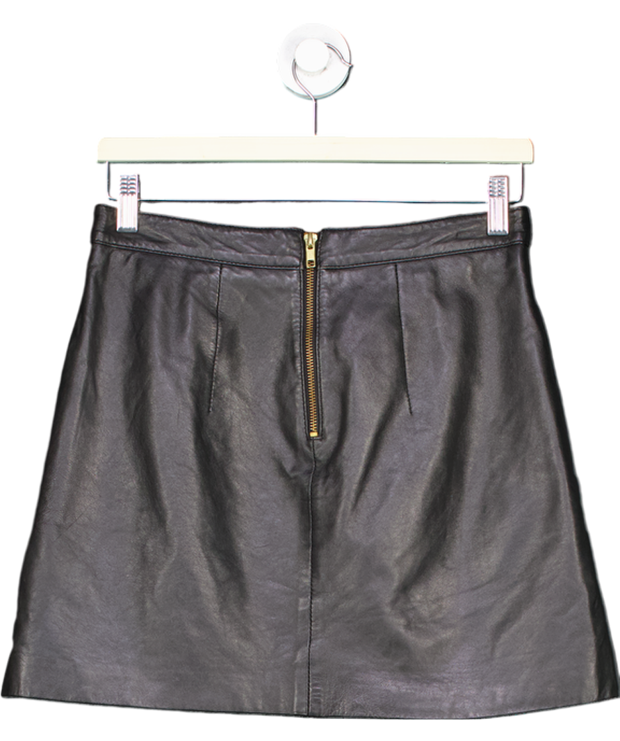 Topshop Black Leather Mini Skirt UK 10