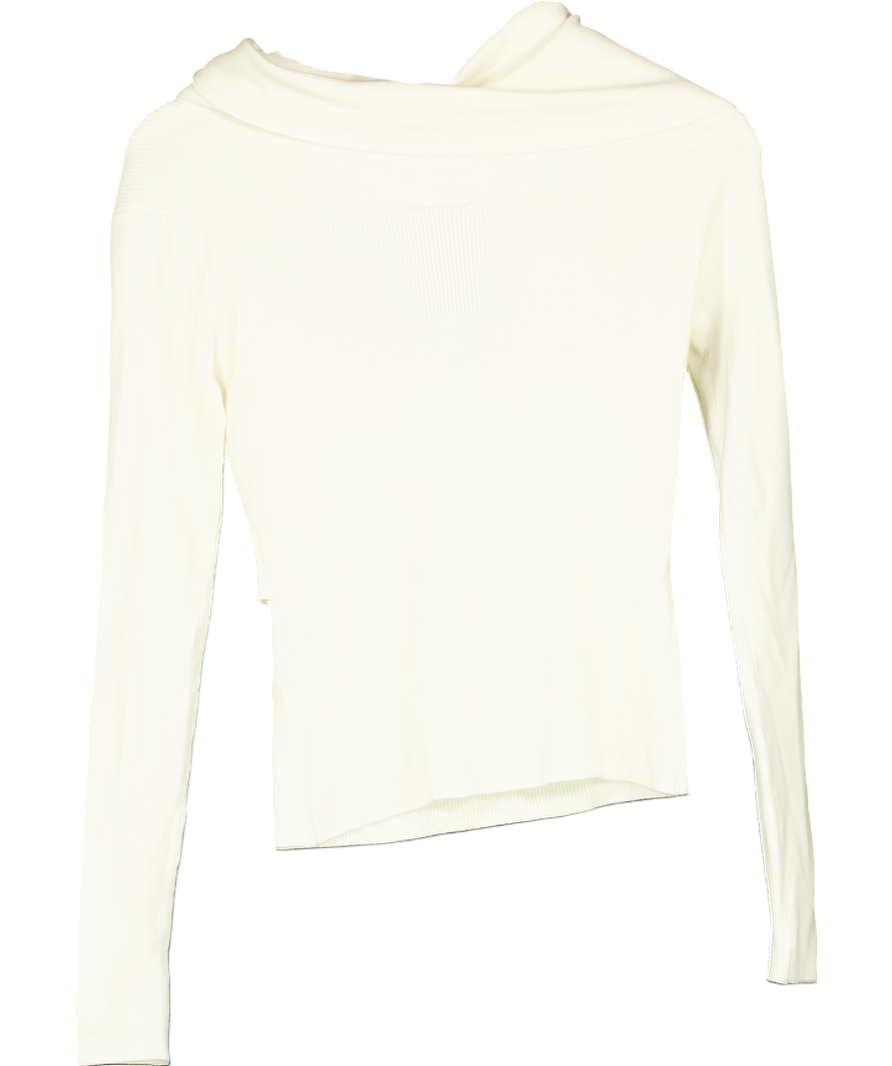 Fabrique Cream Venus Asymmetrical Sweater In Silk Wool Blend UK S