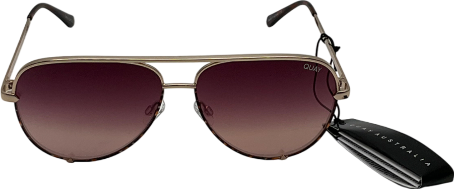 QUAY Metallic High Key Sunglasses In Original Case One Size