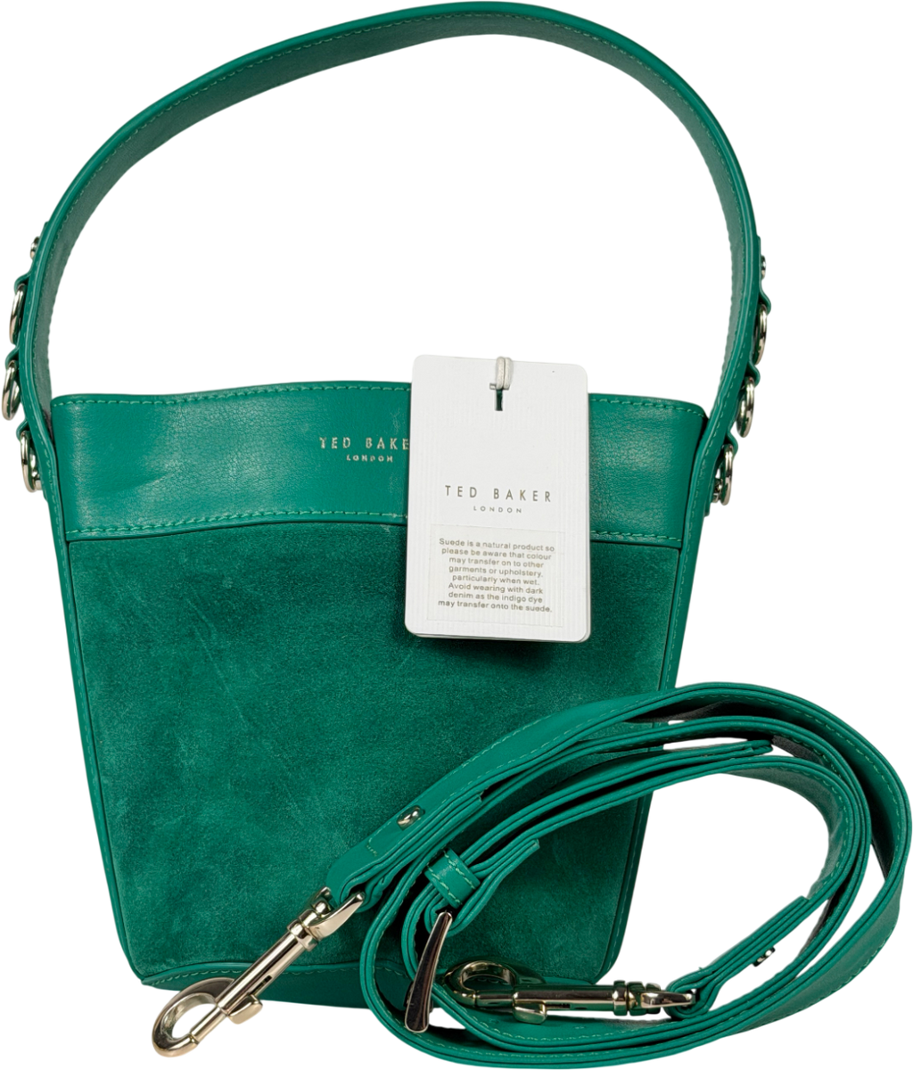 Ted Baker Green Sleek Equestrian Hobo Mini Bucket Bag One Size