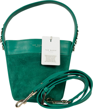 Ted Baker Green Sleek Equestrian Hobo Mini Bucket Bag One Size