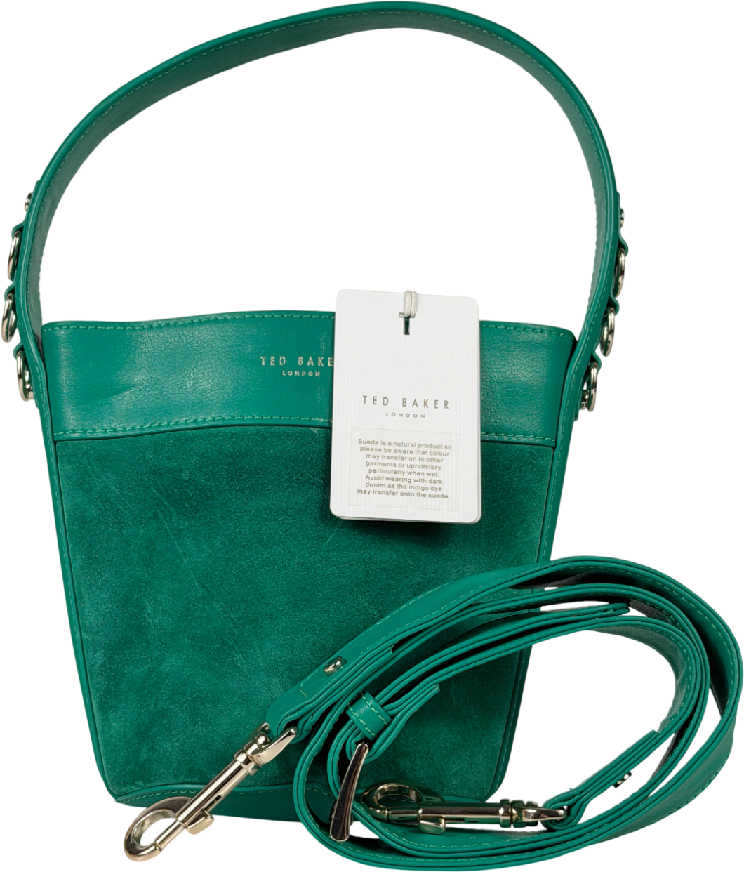 Ted Baker Green Sleek Equestrian Hobo Mini Bucket Bag One Size