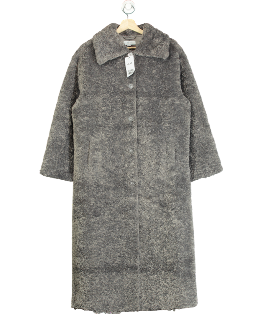 Next Grey Teddy Borg Coat UK XS