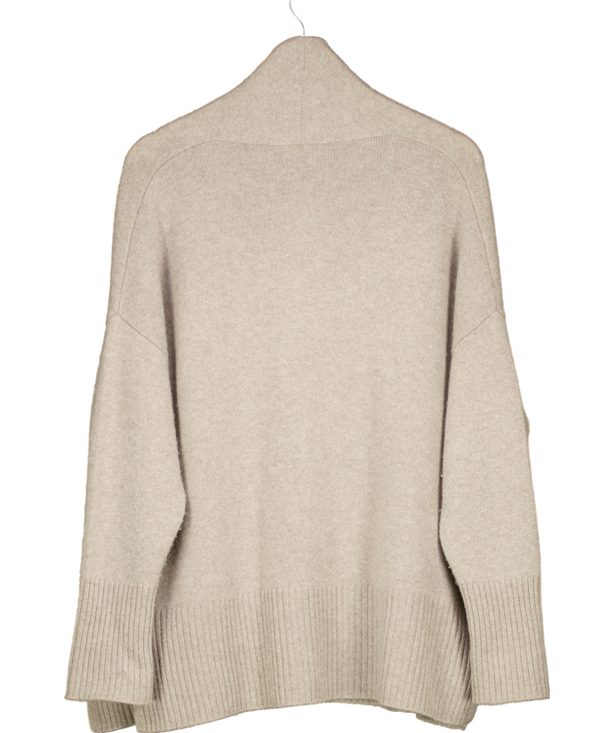 Soft Goat Beige 100% Cashmere Open Cardigan UK S