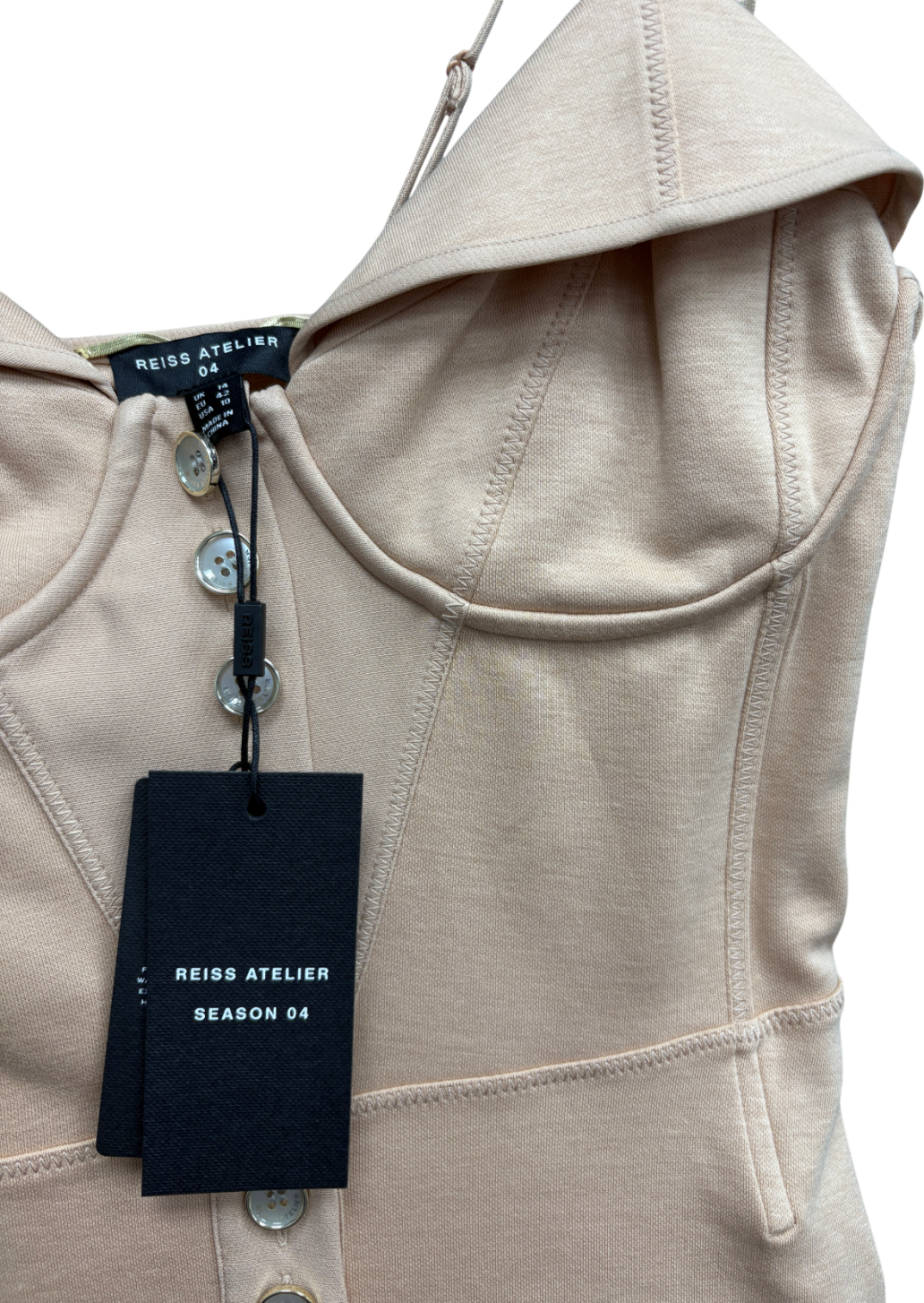 REISS Beige Atelier Picton Corset Top UK 14