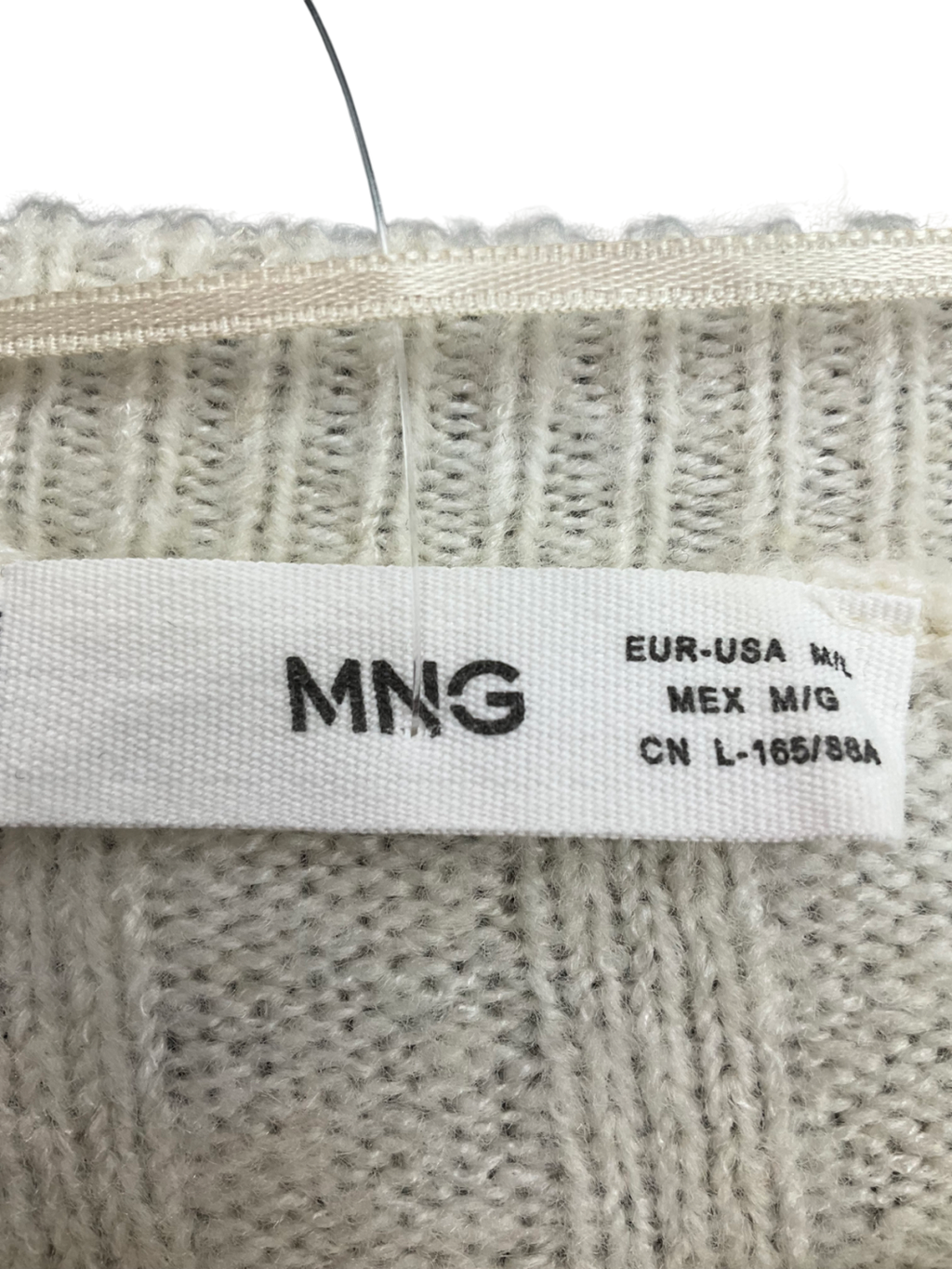 MANGO Cream Knitted Jumper Dress In Beige UK L