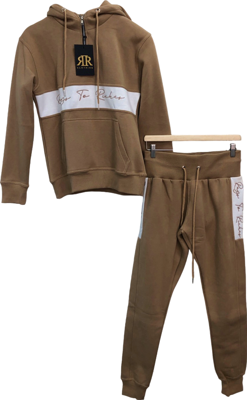 RAGS TO RITCHES  Clothing Brown Hoodie and Joggers Set UK L