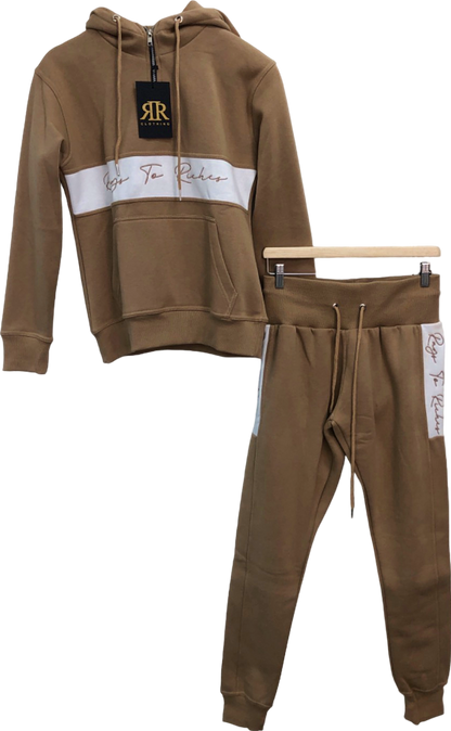 RAGS TO RITCHES  Clothing Brown Hoodie and Joggers Set UK L