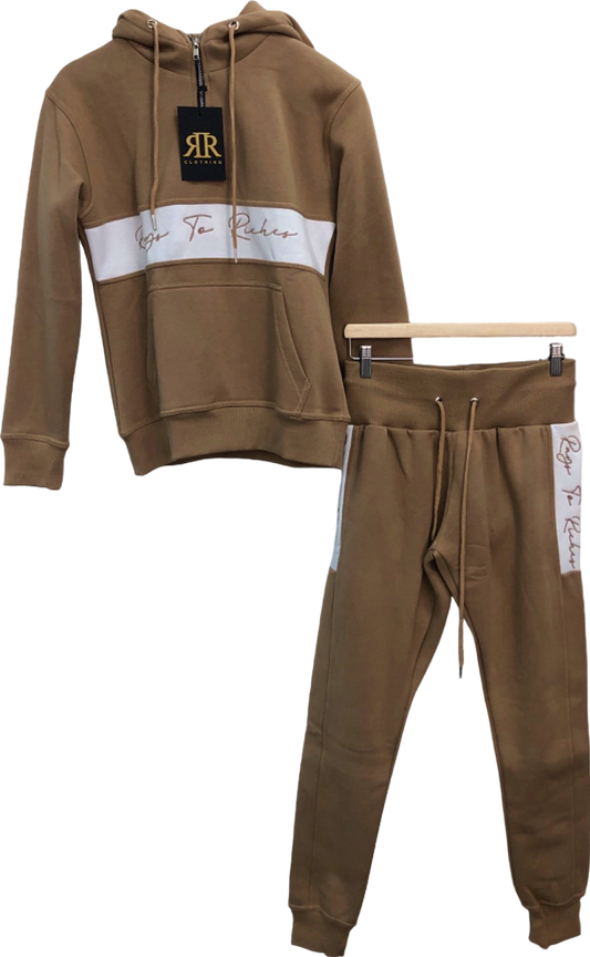 RAGS TO RITCHES  Clothing Brown Hoodie and Joggers Set UK L