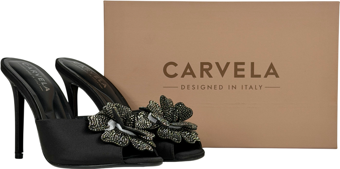 Carvela Black Fiore Mule Heel UK 6 EU 39 👠