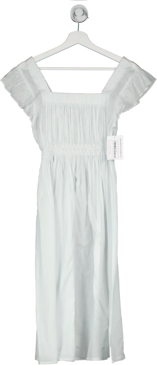 If Only If Blue Embroidered Cotton Nightdress UK XS