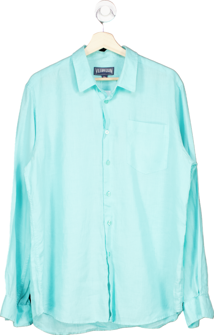 Vilebrequin Aqua Linen Long Sleeve Shirt XL