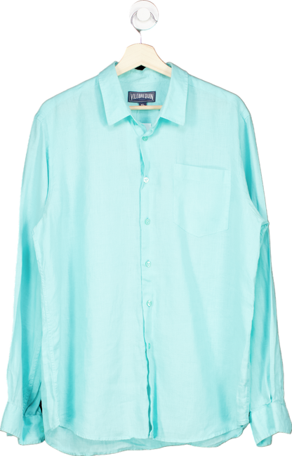 Vilebrequin Aqua Linen Long Sleeve Shirt XL