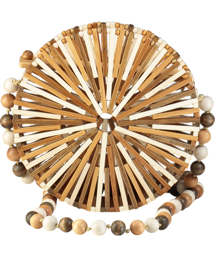 Cult Gaia Brown Luna Bamboo Crossbody Shoulder Bag