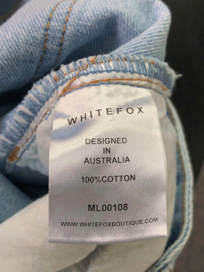 White Fox Blue Denim Shorts UK M