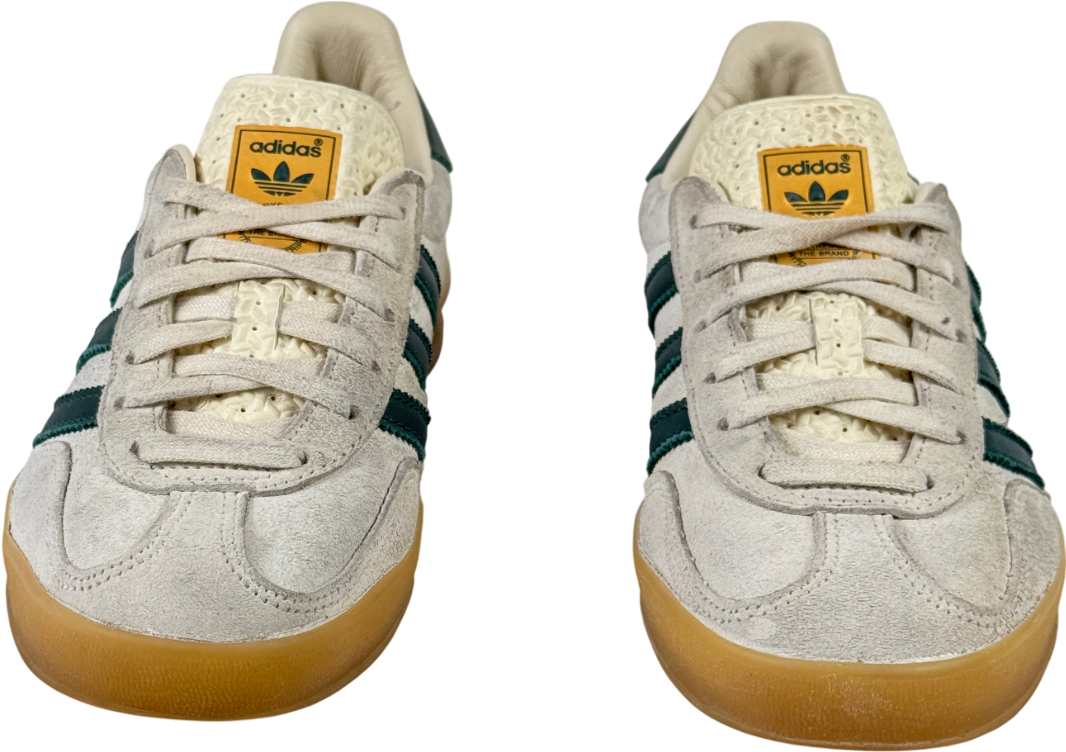 ADIDAS Originals  130 Gazelle Indoor Trainers - Cream White / Collegiate Green UK 4 EU 37 👠