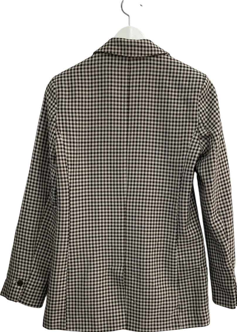 Primark Brown Checked Double Breasted Blazer UK 8