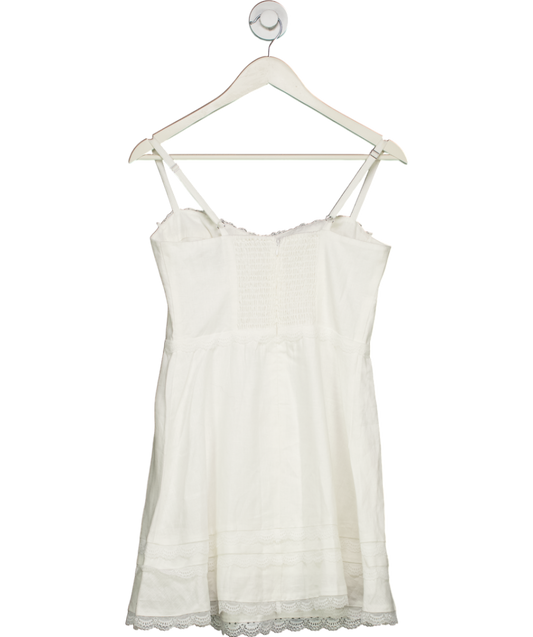 Reformation White Arya Linen Mini Dress UK 4