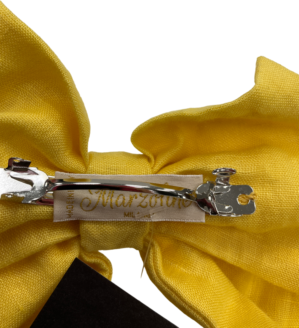 marzoline milano Yellow Linen Bow Hairclip