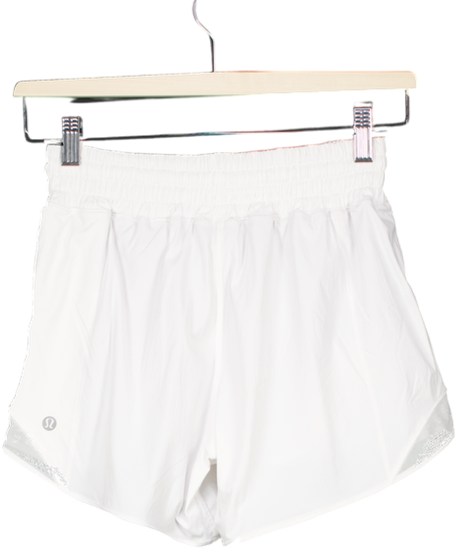 Lululemon White Runner Shorts UK 8