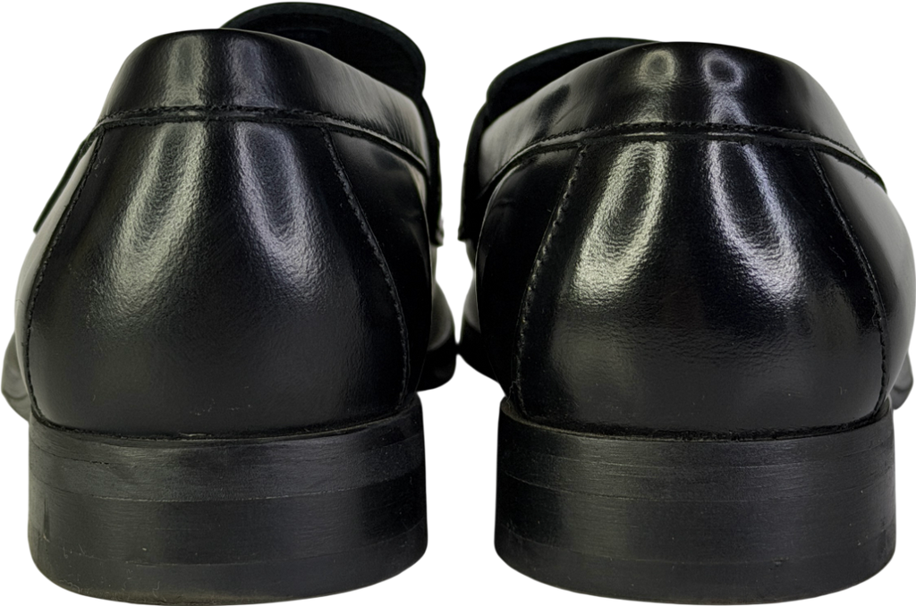 Tommy Hilfiger Black Th Monogram Leather Loafers UK 4 EU 37 👠