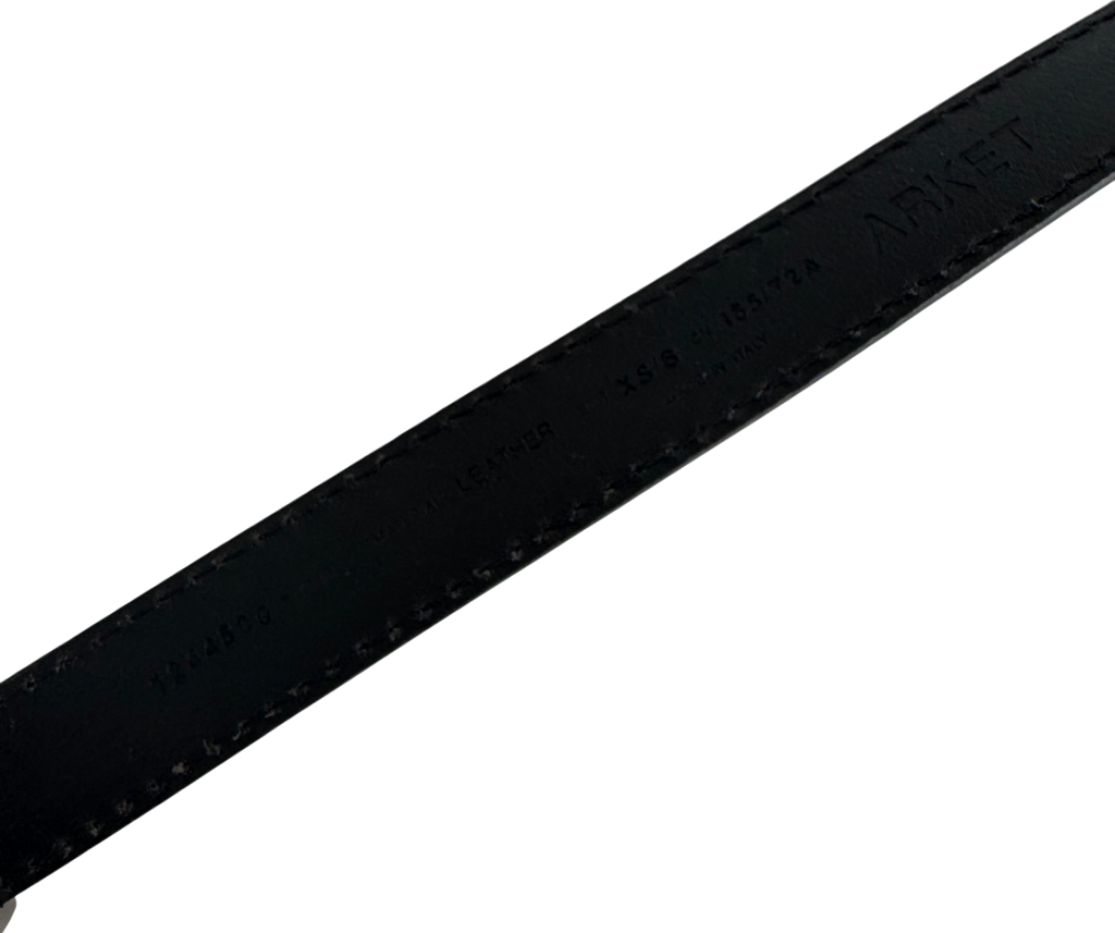 Arket Black Buckle Leather Belt UK XS/S