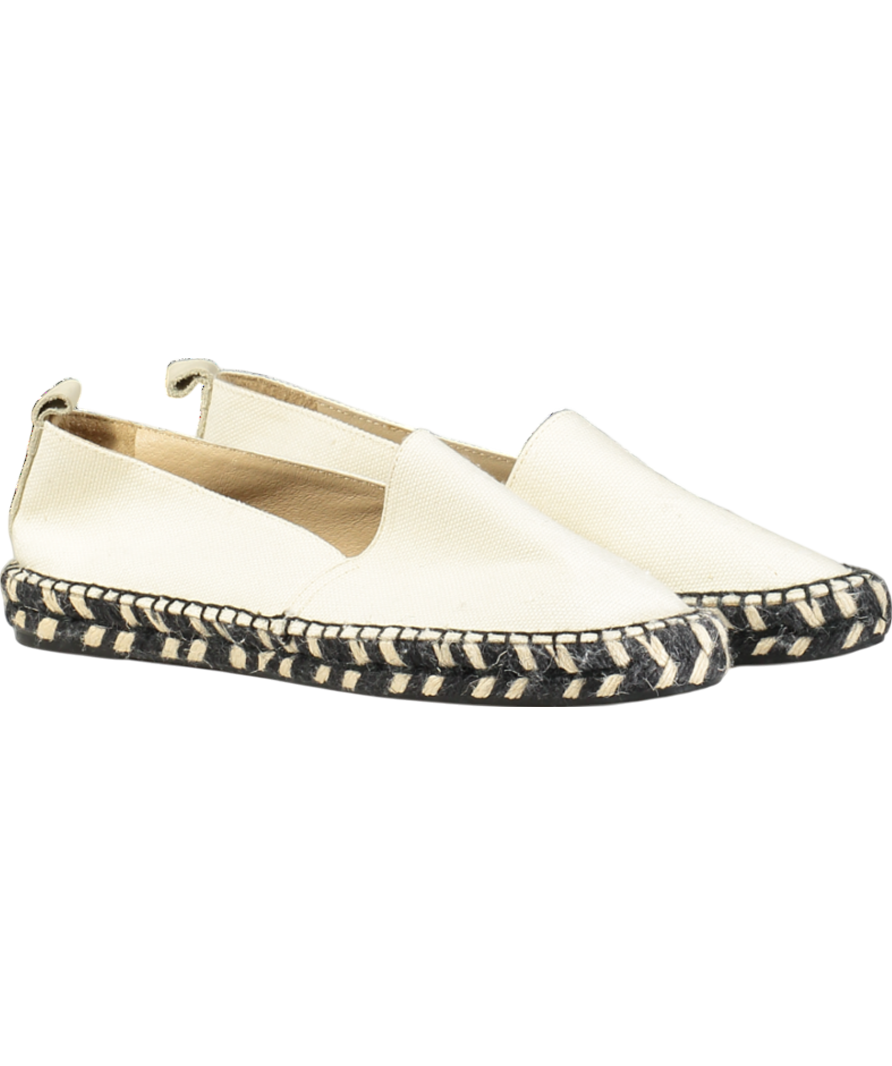 Iris & Ink Cream Canvas Espadrilles UK 6 EU 39 👠