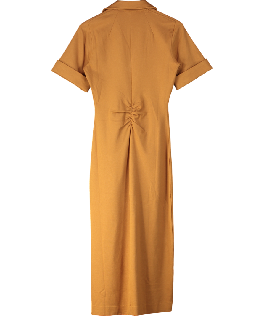 REISS Brown Astrid Jersey Collared Bodycon Dress UK 6