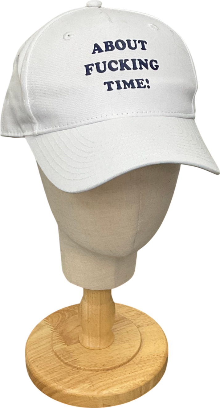 White Slogan Baseball Cap One Size