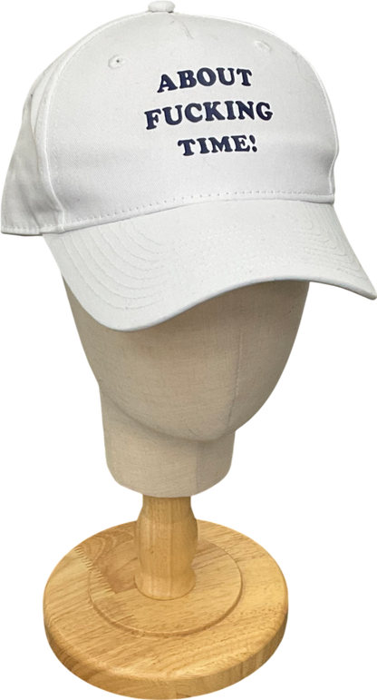 White Slogan Baseball Cap One Size