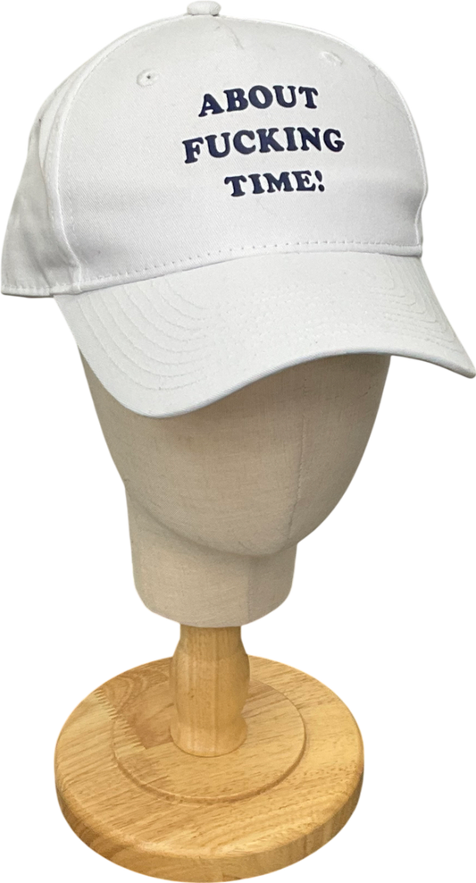 White Slogan Baseball Cap One Size